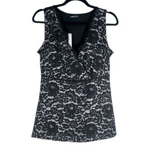 PattyBoutik Black Lace Y2K 90's Goth Whimsical Whimsigoth Gorpcore Top Size L